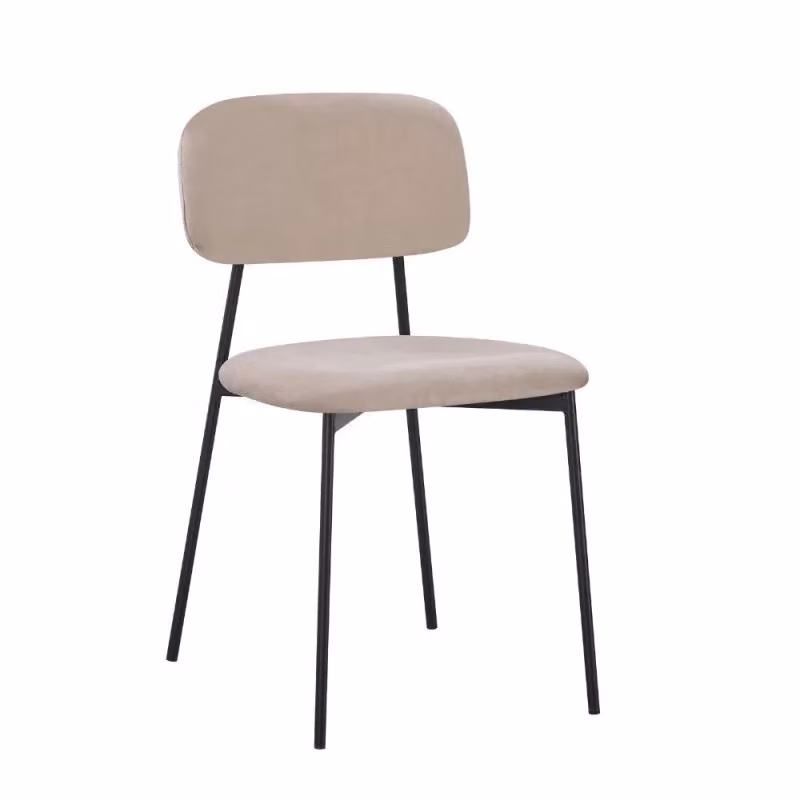 Set di 4 sedie Shen EFFEZETA in velluto colore taupe con struttura in metallo nero per la tua cucina – 2
