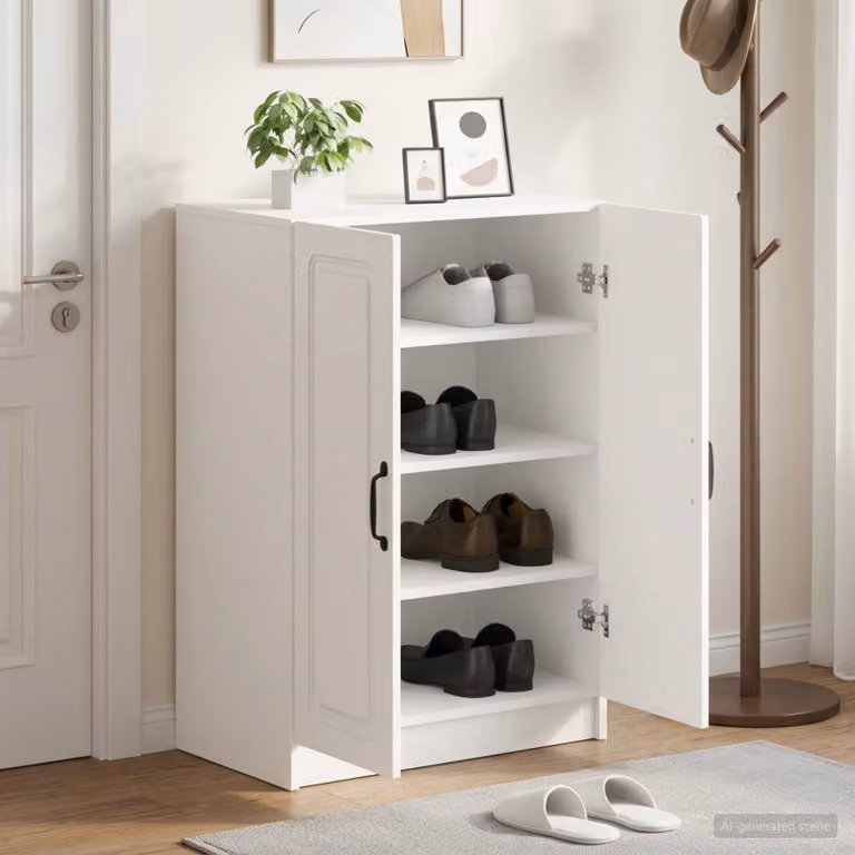 Mobile porta scarpe UTRECHT vidaXL Bianco L: 59,5 cm, P: 39,5 cm, H: 87 cm