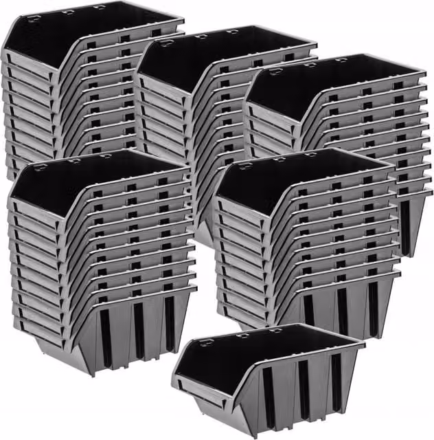 Set di 50 vassoi portaoggetti KADAX in plastica neri per officina L: 49,0 cm, P: 29,8 cm, H: 2,1 cm – 1