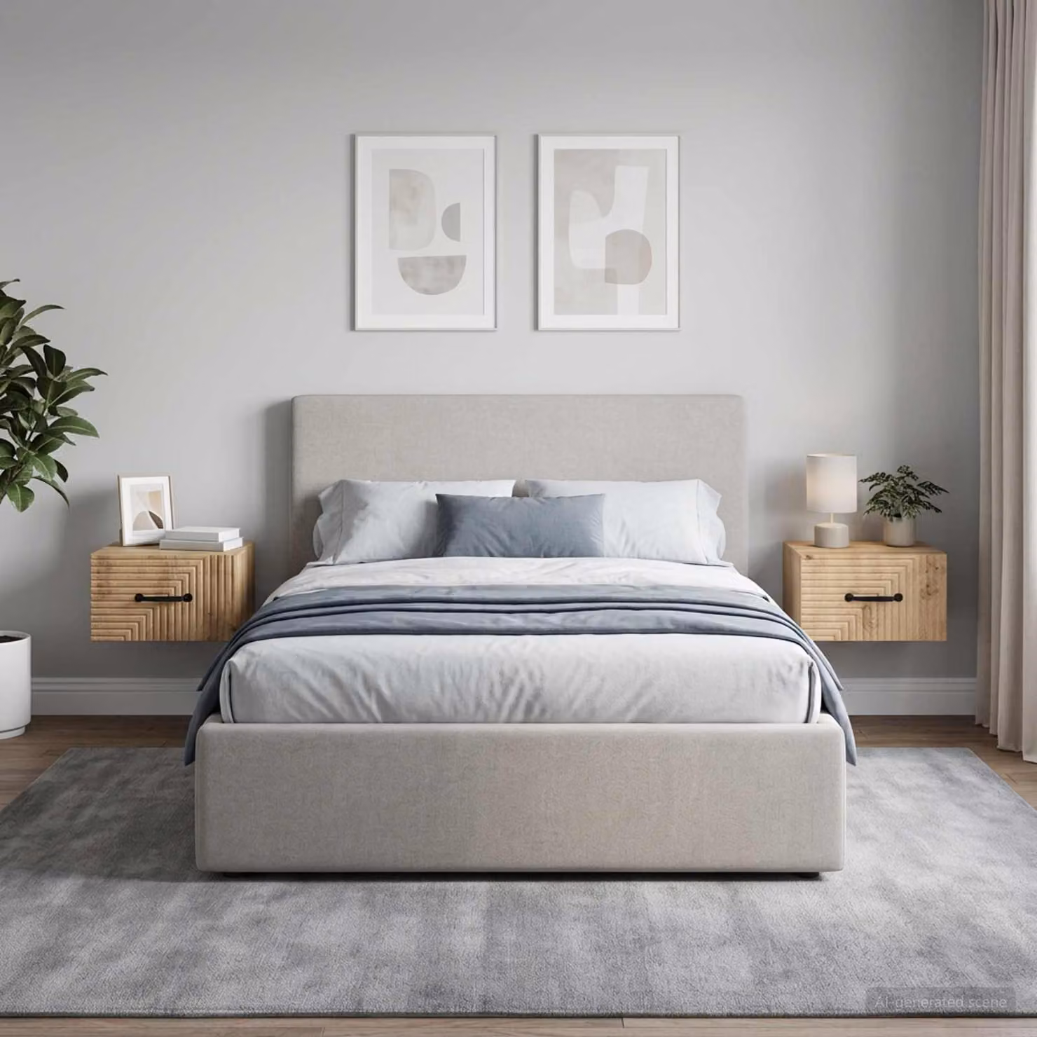 Set di 2 comodini sospesi vidaXL in stile moderno colore marrone opaco