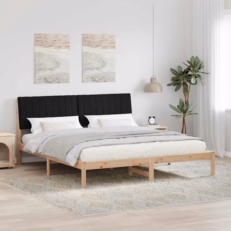 Struttura del letto moderna in pino massello vidaXL, colore marrone, L/P: 180 x 200 cm
