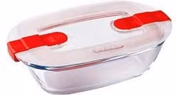Contenitore per alimenti in vetro Pyrex trasparente con chiusura a clip, 400 ml