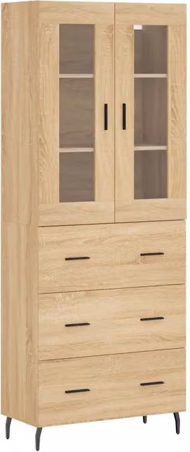 Credenza | Madia | Buffet da pranzo | Armadio da pranzo Rovere Sonoma 69,5x34x180 cm in Legno Multistrato