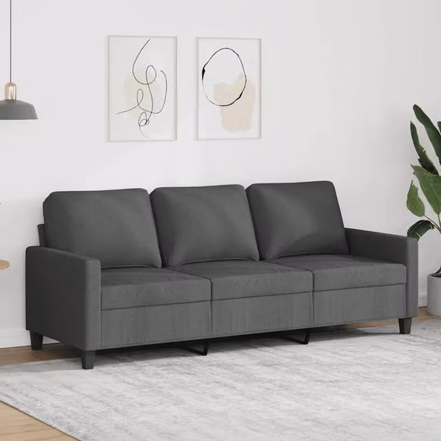 Divano a 3 Posti Grigio Chiaro 180 cm in Tessuto 359172