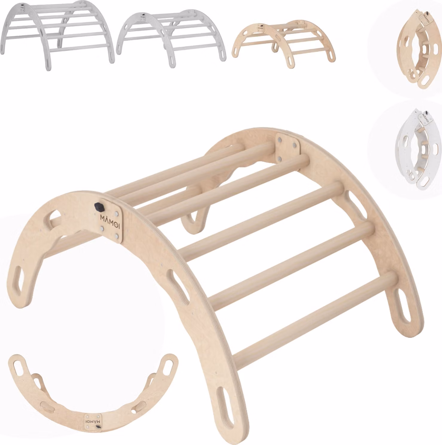 MAMOI® Mini arco di arrampicata, triangolo di arrampicata, arrampicata per bambini, altalena arcobaleno in legno, arco in legno per bambini, struttura per arrampicata indoor da 1/2/3 anni