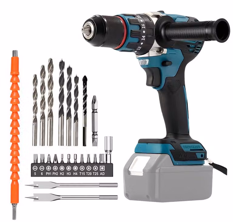 Trapano avvitatore a batteria da 18 V, 120 Nm, motore brushless