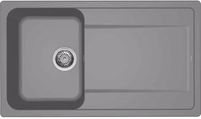 Lavello da incasso Elleci Life 400 con 1 vasca in Granitek Grigio Titanium L: 86 cm, P: 50 cm