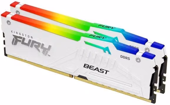 Kingston technology fury beast 32gb 6000mt/s ddr5 cl30 dimm (kit da 2 moduli) white rgb expo - KF560C30BWEAK2-32