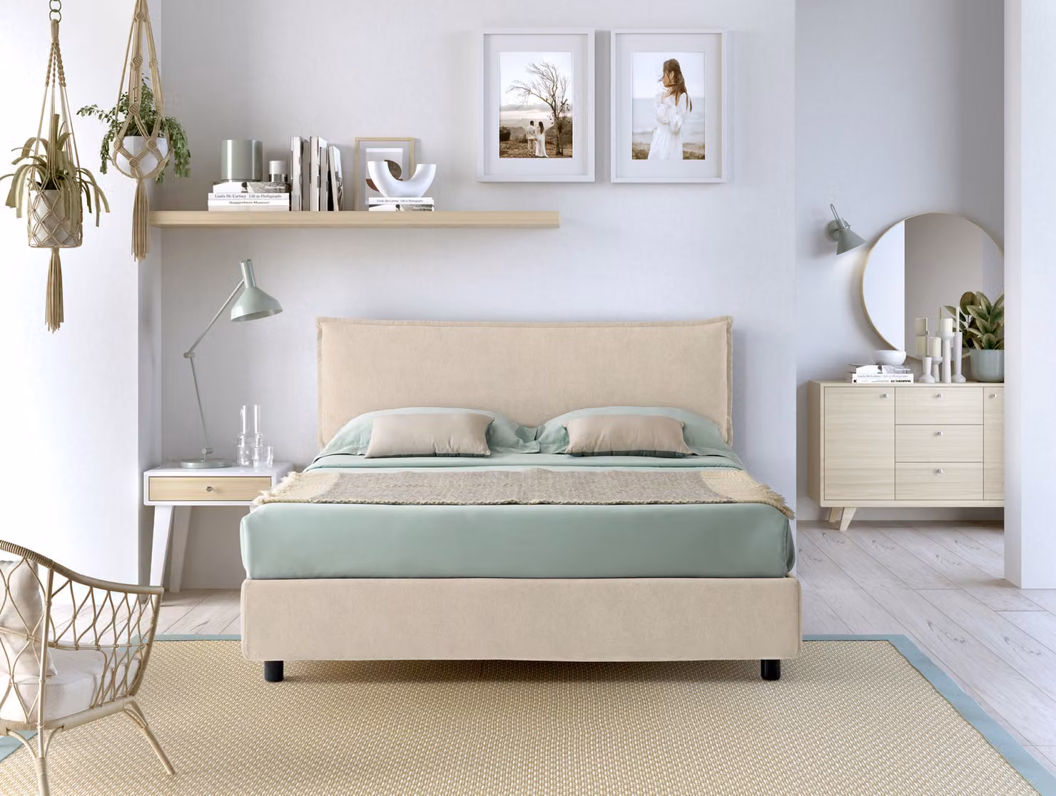 Letto Matrimoniale Contenitore ARLES Beige