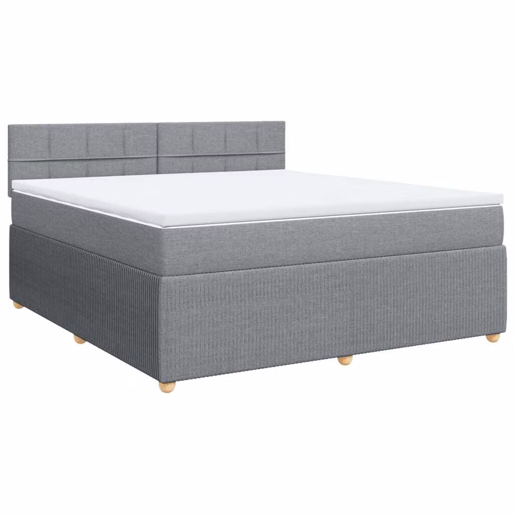 Giroletto a Molle con Materasso Grigio Chiaro180x200 cm Tessuto