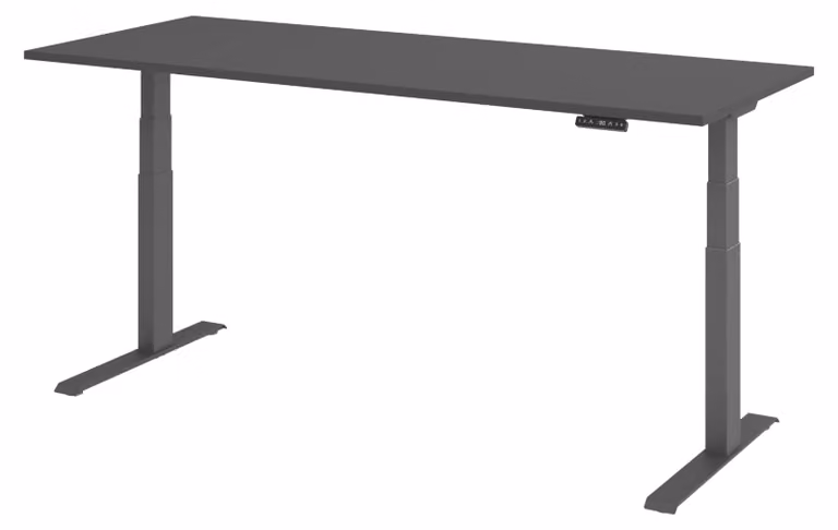 Scrivania elettrica bümö modello XDKB - Finitura: grafite, struttura: grafite, dimensioni: 200 x 80 cm
