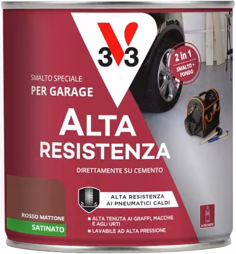 V33 Smalto Pavimenti Alta Resistenza Rosso Mattone 0,5L