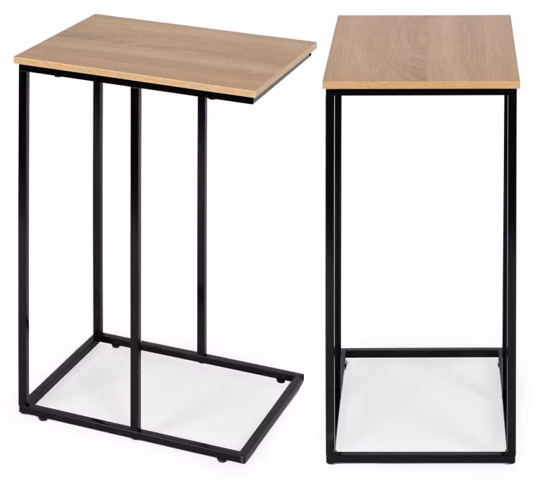 Tavolino laterale portatile per laptop, struttura in metallo, design ModernHome