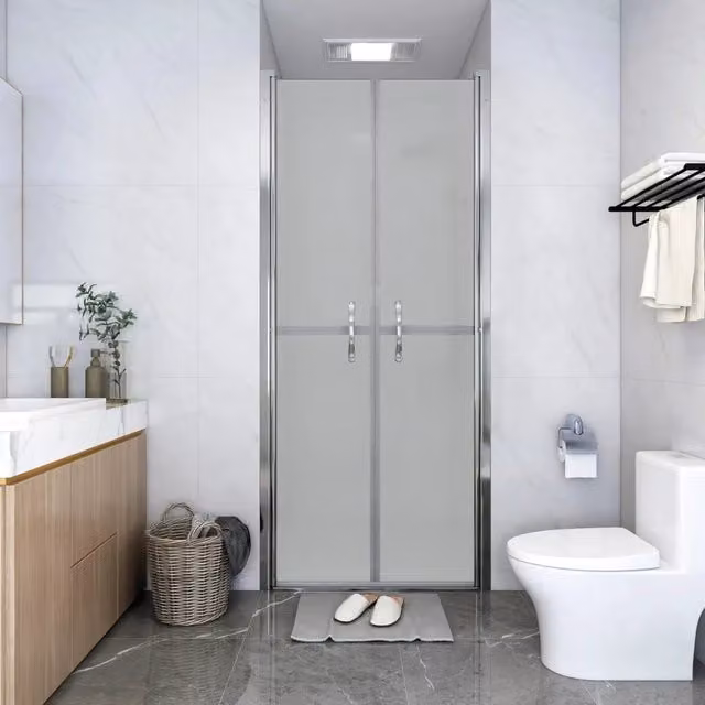 Porta per doccia in vetro satinato bianco vidaXL L: 81 cm, H: 190 cm