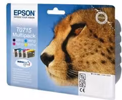 Multipack di cartucce inchiostro Epson Serie Ghepardo T0715 Colori Nero Ciano Magenta Giallo