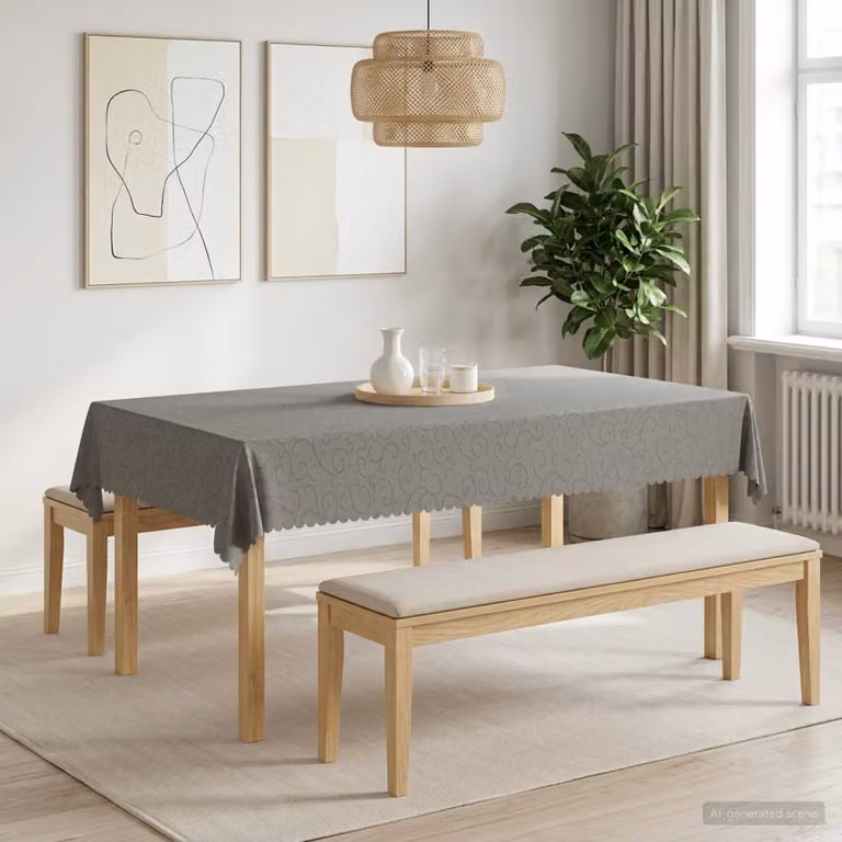 Set di 5 tovaglie rettangolari vidaXL in jacquard idrorepellente, Grigio, L: 110 cm x P: 160 cm