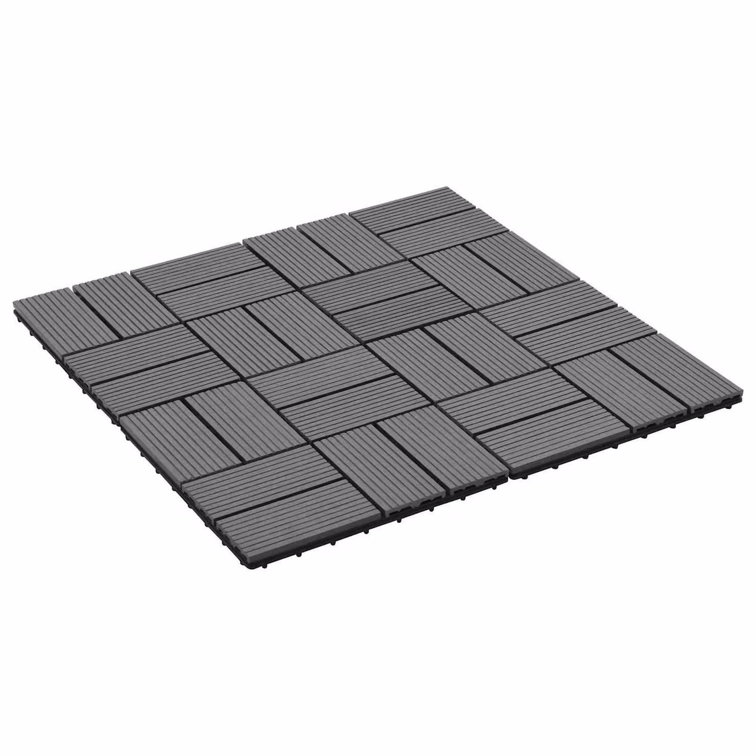 Set di 22 piastrelle per decking vidaXL in WPC grigio, L/P: 30 x 30 cm