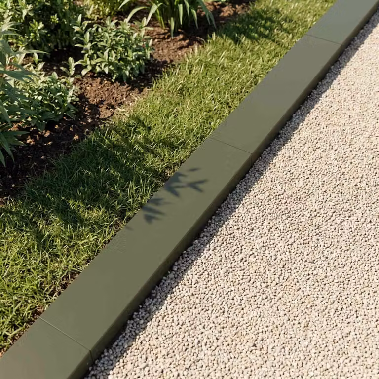 Set di 2 profili di copertura per giardino vidaXL in acciaio colore verde L: 100 cm, P: 15 cm, H: 5 cm