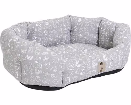 Letto per cani MAX 90 cm grigio con stampa di cani