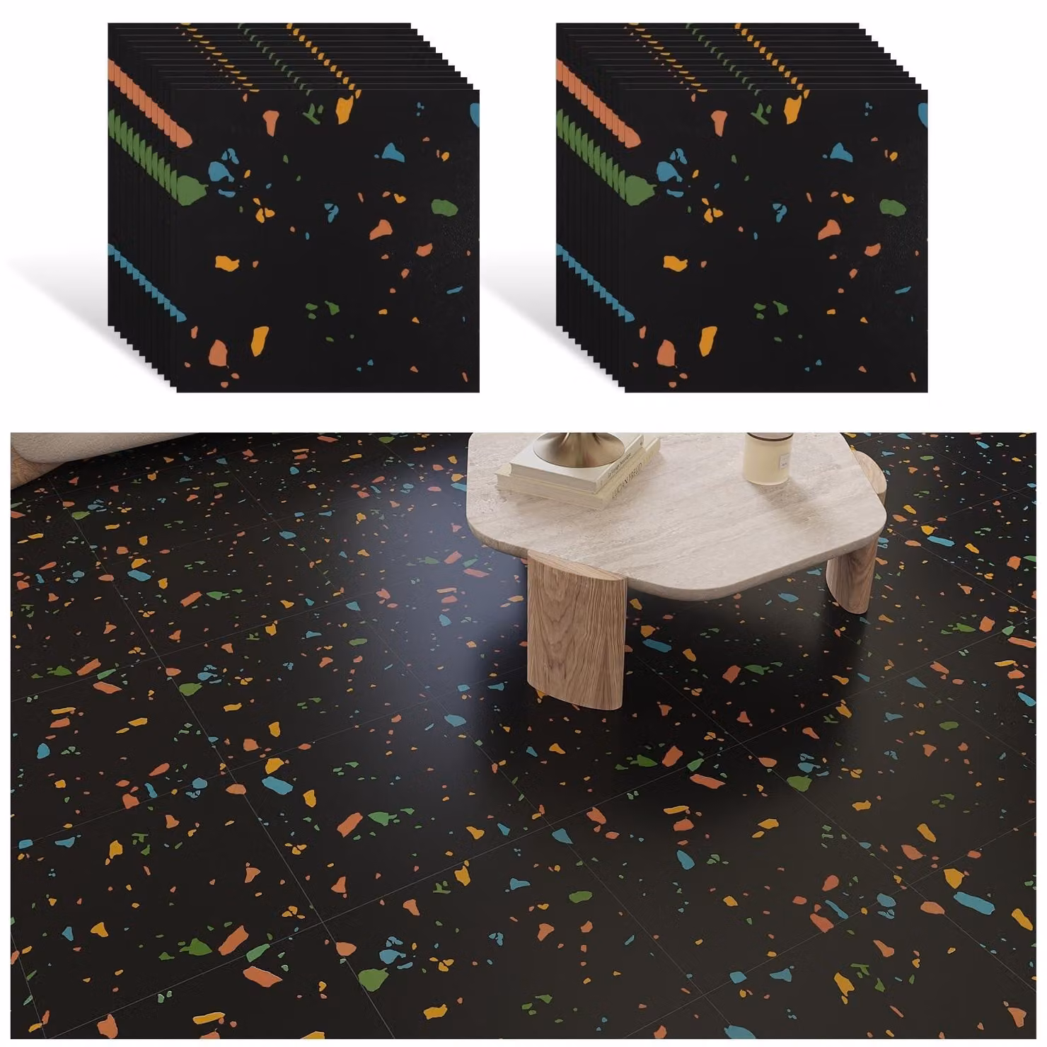 Piastrelle autoadesive in PVC con effetto granito, ideali per qualsiasi ambiente