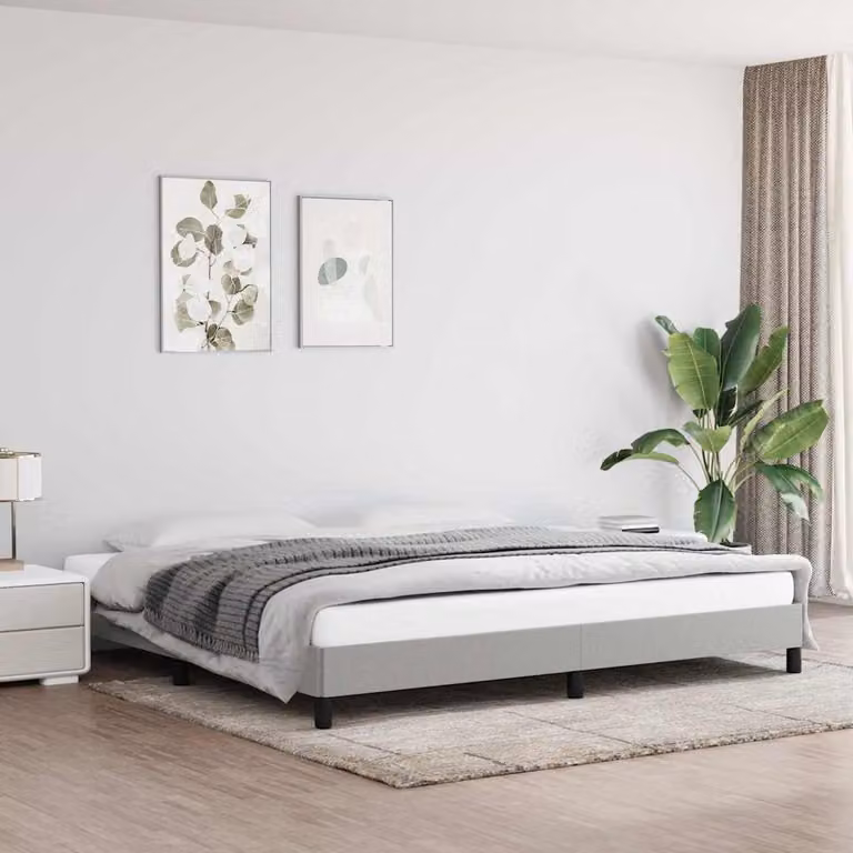 Giroletto vidaXL senza materasso in tessuto grigio chiaro L/P: 200 x 200 cm