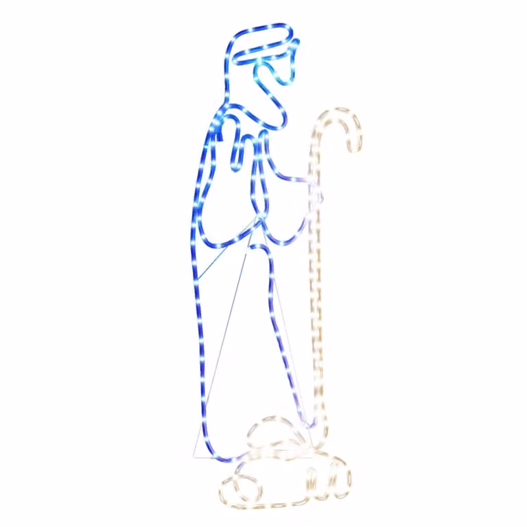 Figura Natalizia di Pastore e Agnello con 168 LED 102,5x35 cm