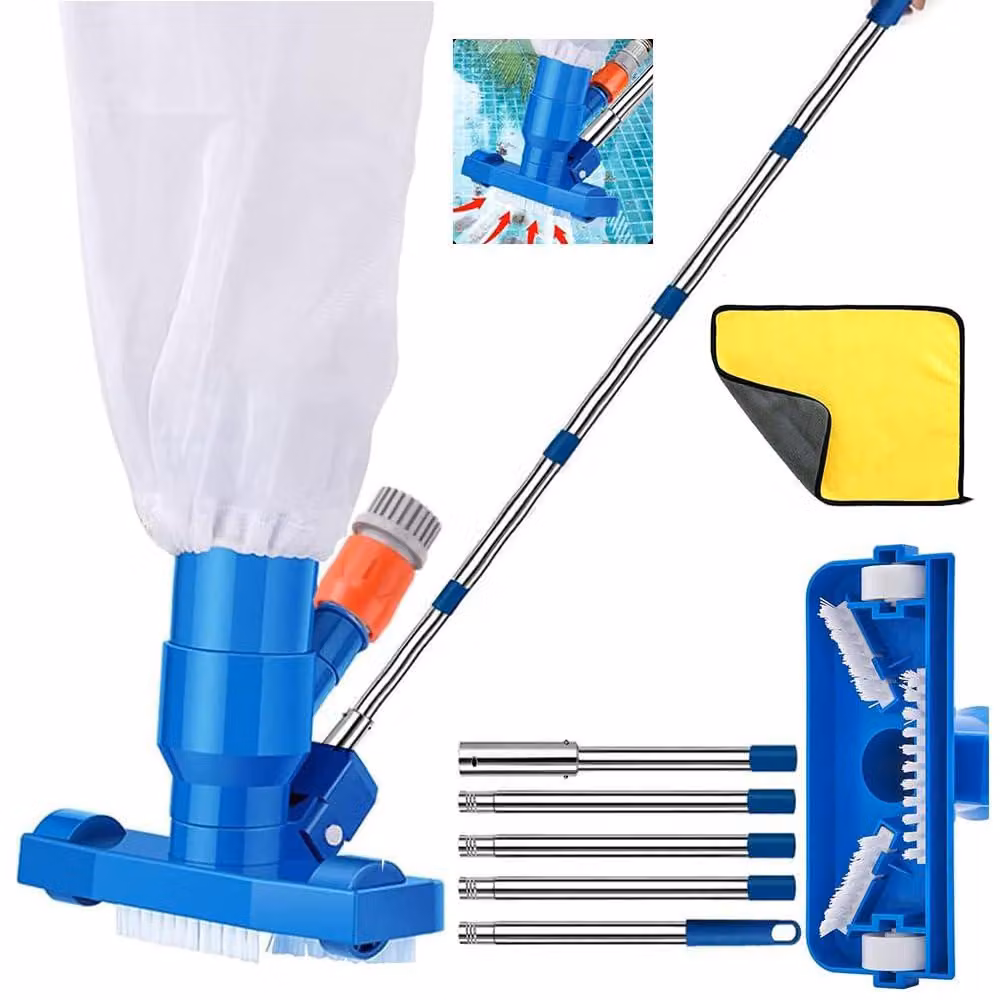 Aspirapolvere per piscine con asta telescopica da 180 cm per una pulizia versatile