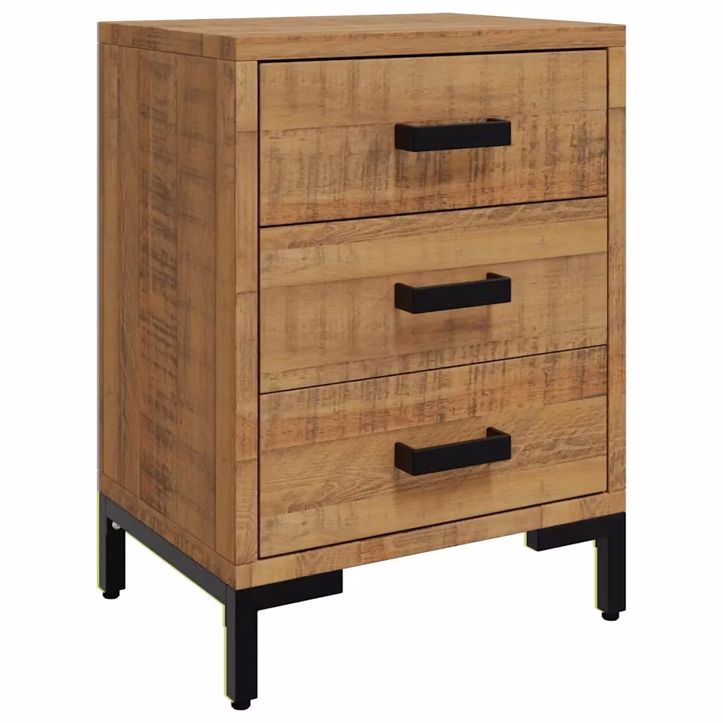 Comodino da parete Design Mania in legno di pino e metallo marrone L/P/H: 40 x 30 x 55 cm – 2