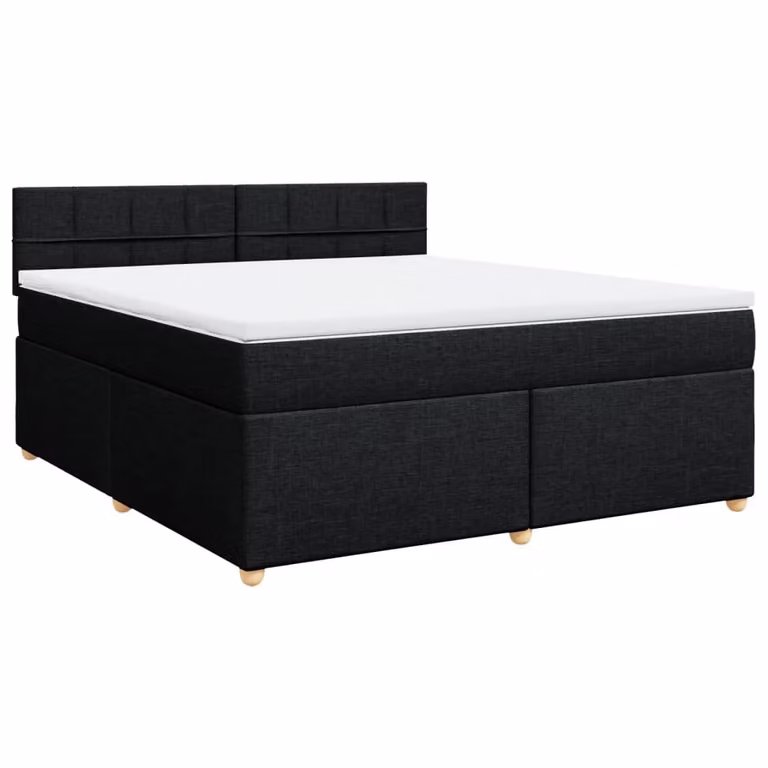 Letto a molle con materasso nero 180x200 cm in tessuto
