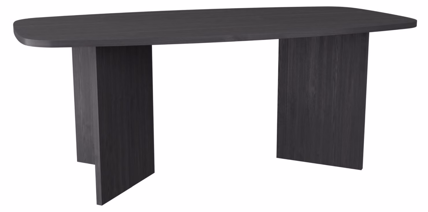 Selsey Piano – Tavolo da pranzo rettangolare con angoli arrotondati, 190 cm, effetto legno frassino grigio scuro