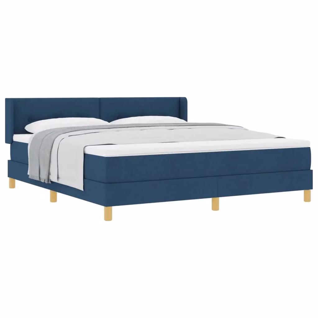 Letto a molle moderno vidaXL con testiera in tessuto blu L: 180 cm, P: 200 cm, H: 280 cm – 2