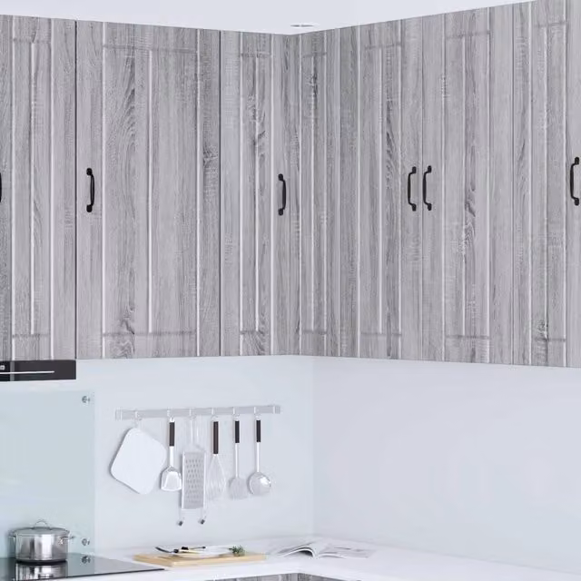Armadio da cucina moderno vidaXL con ante scorrevoli, colore grigio, L/P/H: 57 x 57 x 100 cm