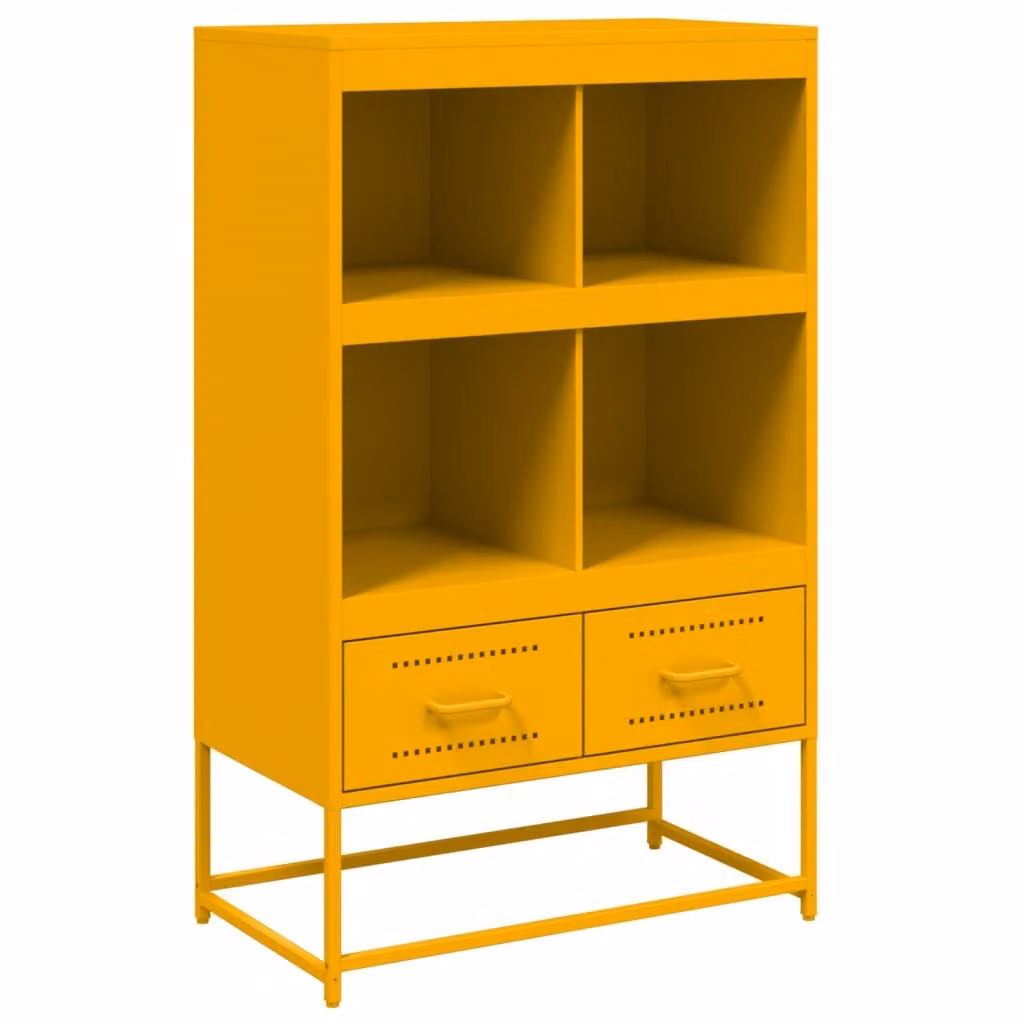Credenza Giallo Senape 68x39x111,5 cm in Acciaio