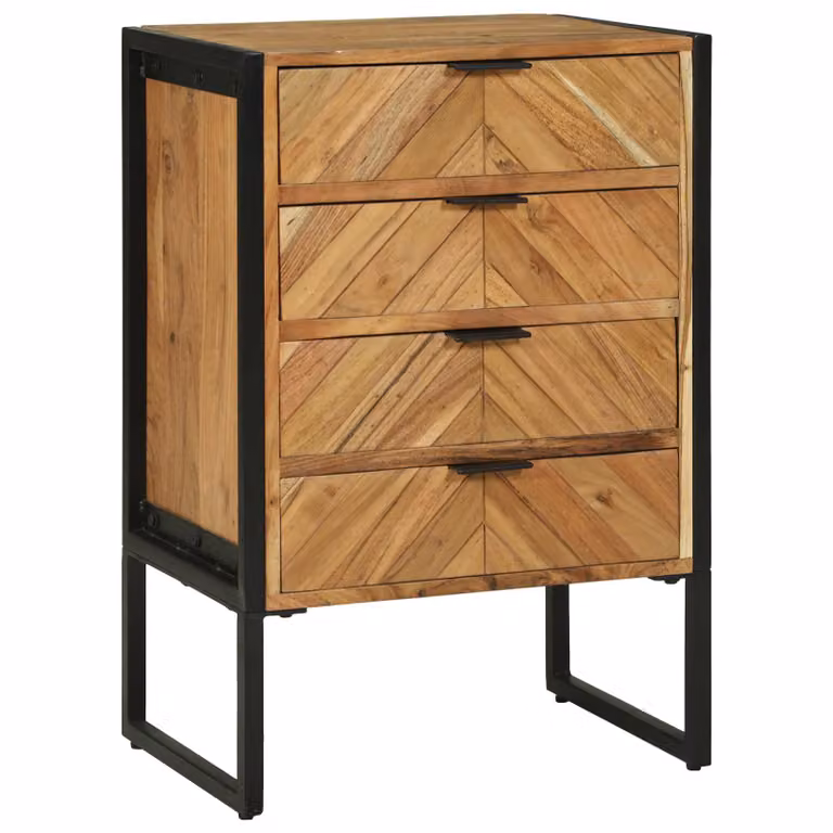 Credenza in legno massello di acacia vidaXL marrone L: 50 cm, P: 35 cm, H: 75 cm