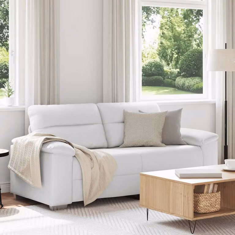 Divano a 2 posti vidaXL in similpelle bianco moderno L: 180 cm, P: 81 cm, H: 84 cm