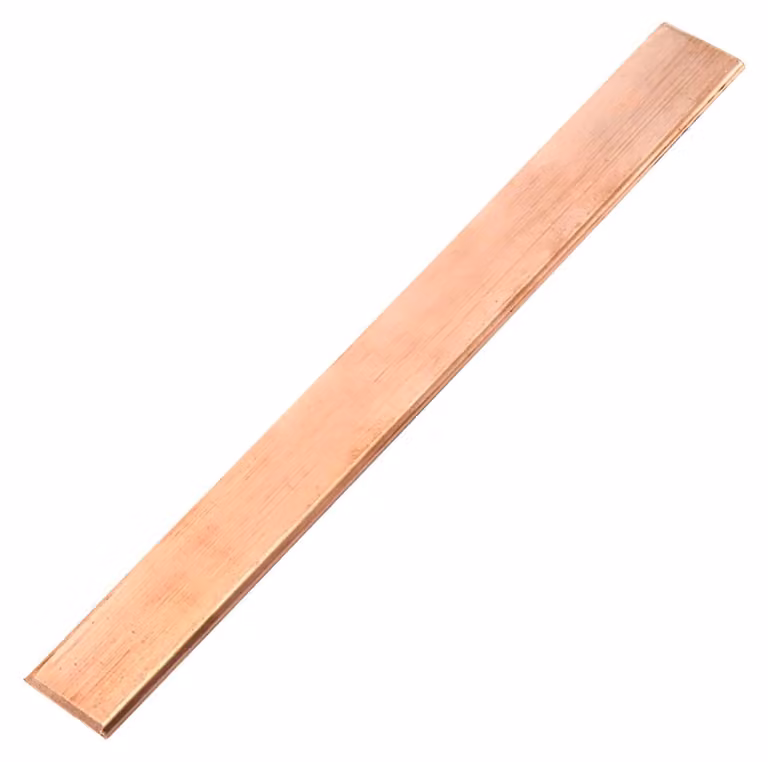 Barra di rame, piatta, 20,3 x 2,5 cm, rame T2, 1 pezzo