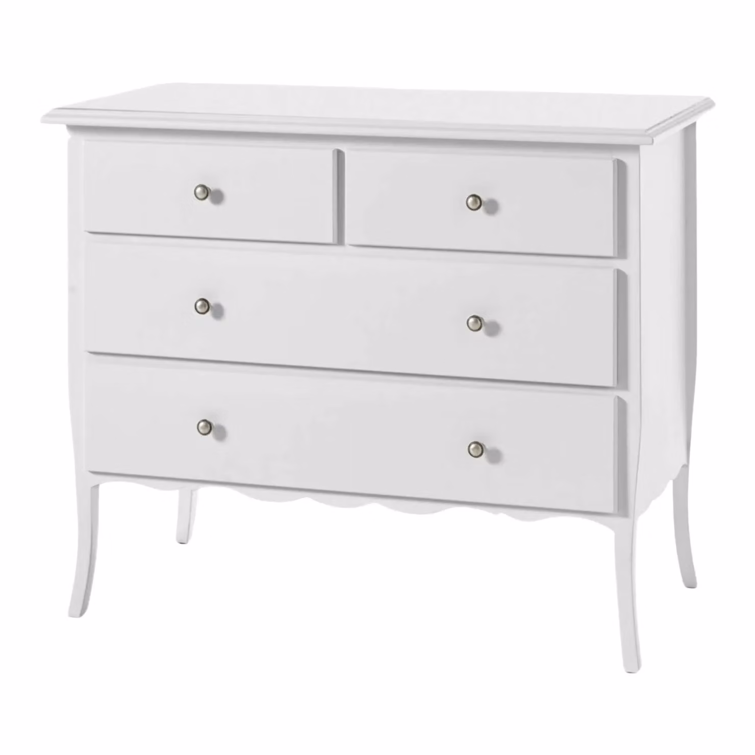 Comò classico con 4 cassetti Mobili 2G bianco opaco L: 112 cm, P: 52 cm, H: 91 cm – 2