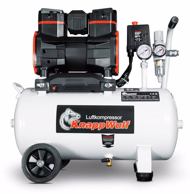 Compressore d'aria silenzioso - Serbatoio da 24 litri - Potenza di 1500 watt - Motore in rame - Ideale per lavori di bricolage e utensili