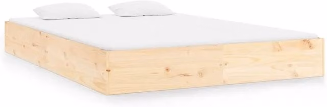 Letto matrimoniale | Letto per adulti | Giroletto senza Materasso Ambrato in Legno Massello 120x200 cm
