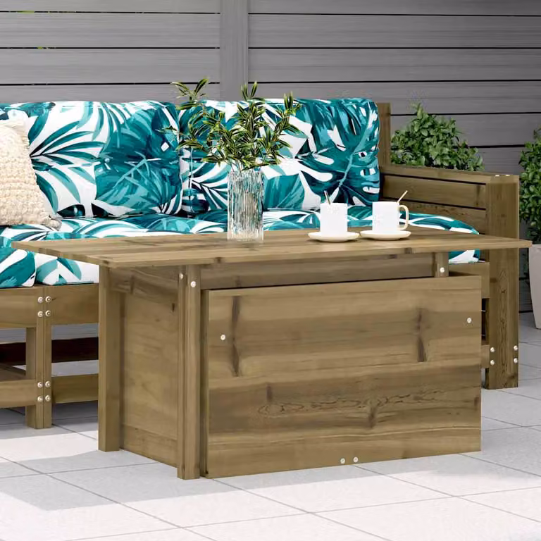 vidaXL Tavolo da Giardino Rettangolare in Legno di Acacia Marrone L: 100 cm, P: 50 cm, H: 75 cm