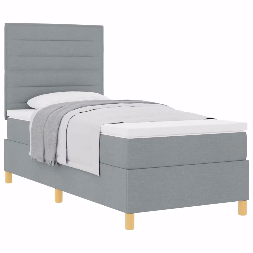 Letto con materasso a molle a tasche vidaXL Grigio, L/P/H: 90 x 190 x 40 cm – 2