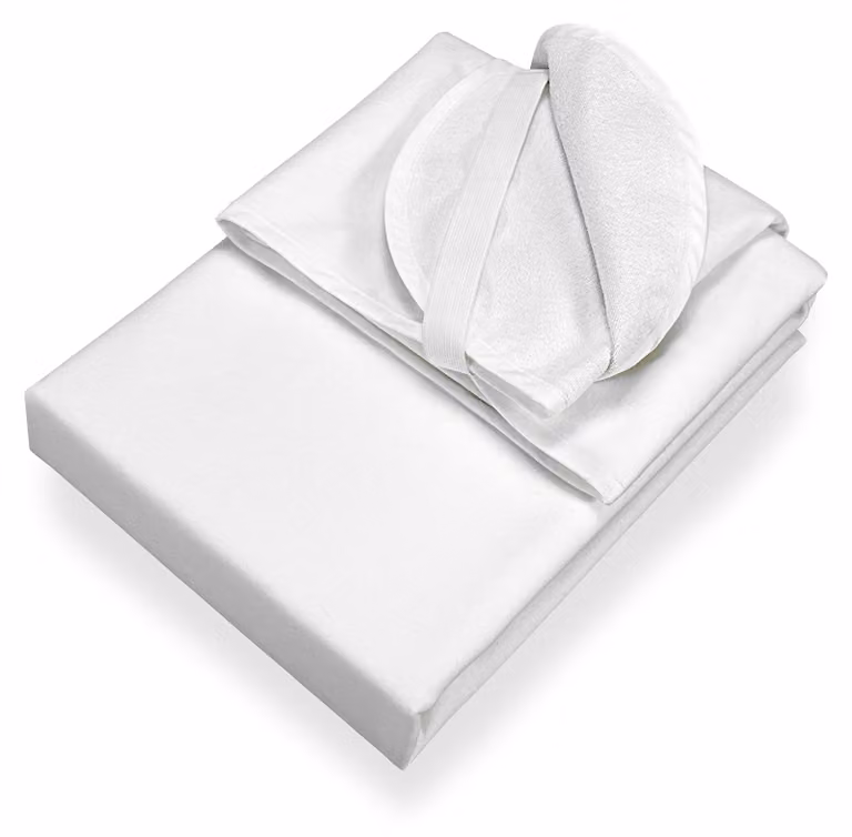 Coprimaterasso impermeabile in molton/froté, 160x200 cm, colore bianco