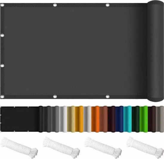 Ombrellone impermeabile - Tenda da sole con pannello ombreggiante - Protezione per esterni - Tessuto altamente resistente - 230 x 350 cm - Grigio scuro