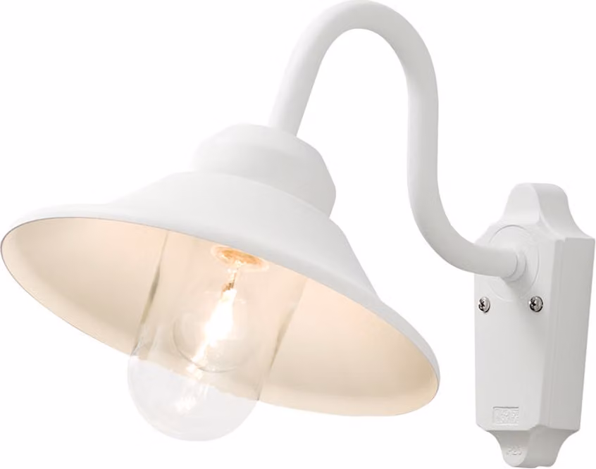 Applique Konstsmide Vega in alluminio laccato bianco e vetro trasparente