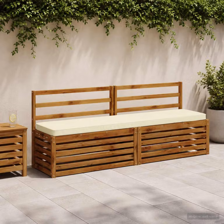 Cuscino per Panchina vidaXL VUGHT in Poliestere, Colore Beige, Forma Rettangolare con Rivestimento Lavabile e Resistente ai Raggi UV
