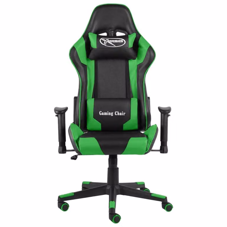Sedia da Gaming Girevole Verde in PVC