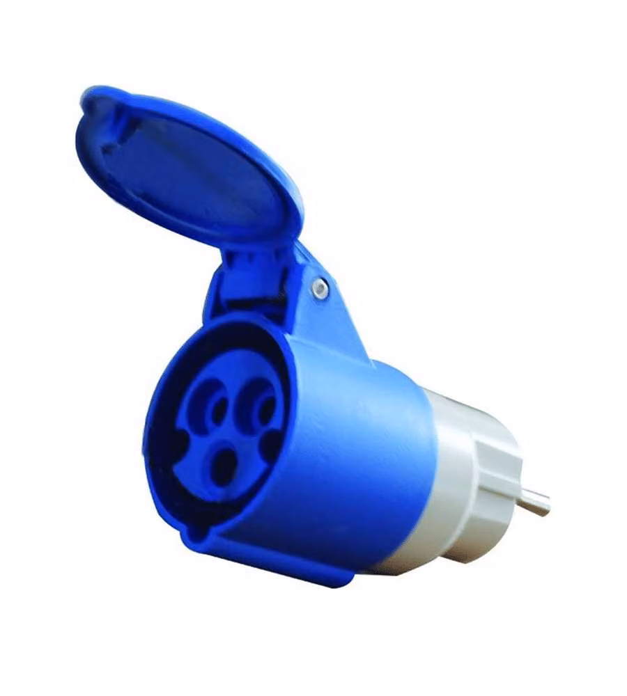 Adattatore Schuko a Presa CEE 2P+T 16A 250V Resistente IP44