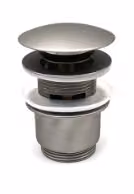 Piletta click-clack REMER con troppo pieno in ottone - Spazzolato Opaco