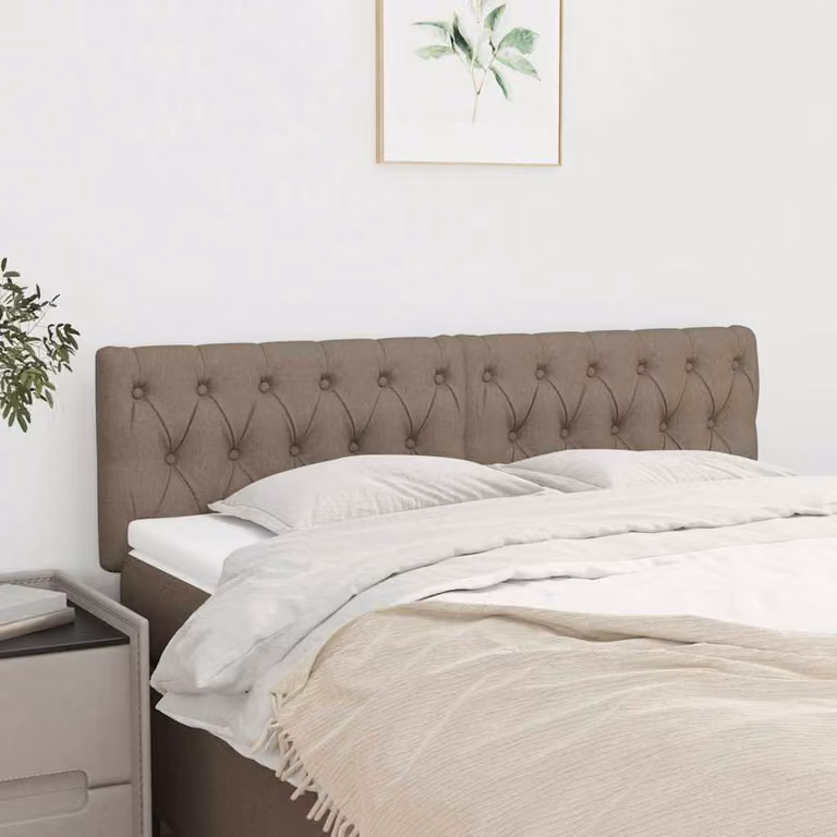Testiera per letto vidaXL in tessuto color tortora L: 144 cm, P: 7 cm, H: 78-88 cm