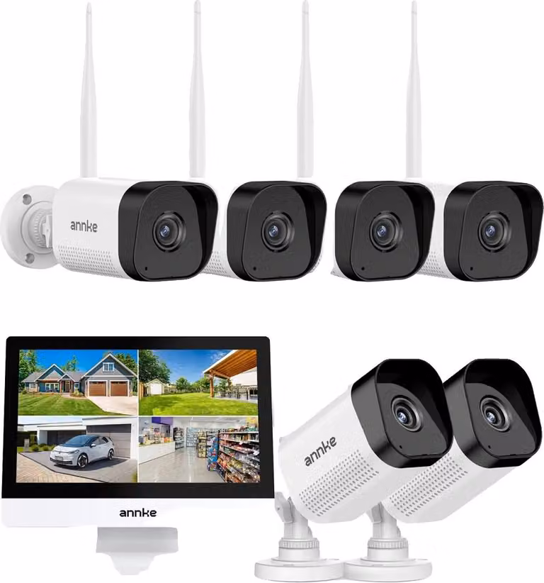 Sistema di telecamere di sicurezza, risoluzione 5MP, capacità di visione notturna, con 6 telecamere